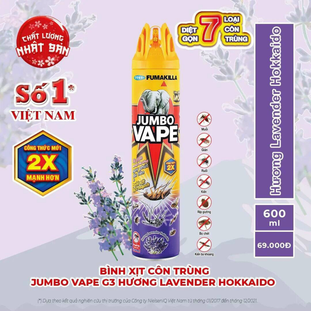 Bình xịt côn trùng jumbo hương hoa 300/600ml