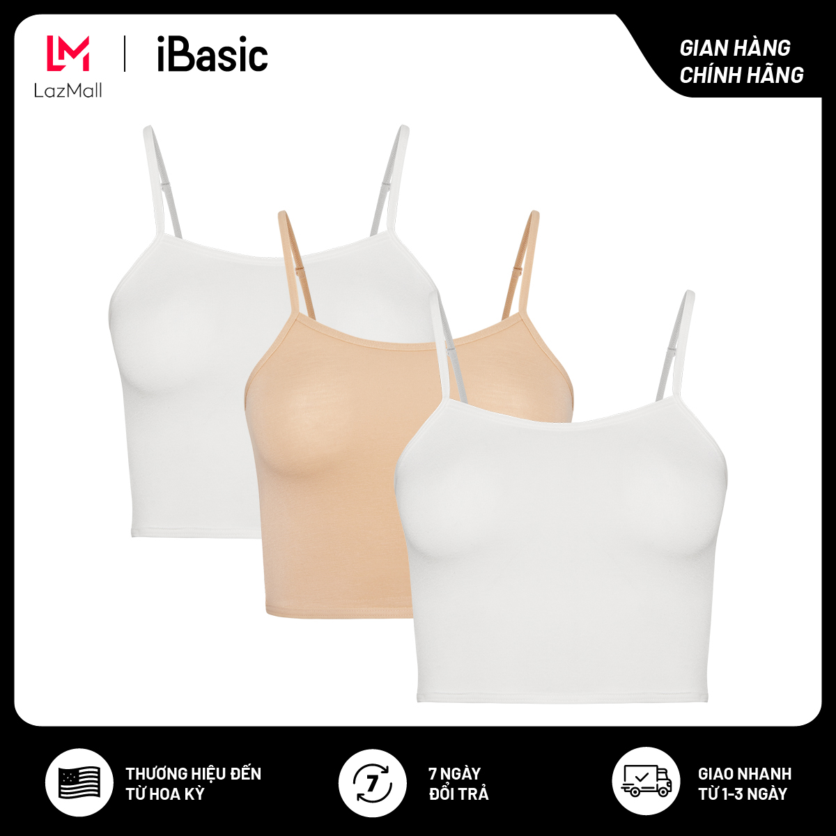 Combo 3 áo lót cami ngắn ibasic va111
