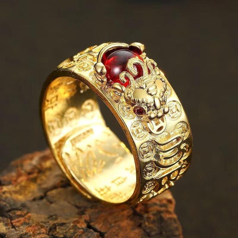 Nhẫn Pixiu cổ điển Nhẫn hở điều chỉnh được Nam Nữ Pixiu