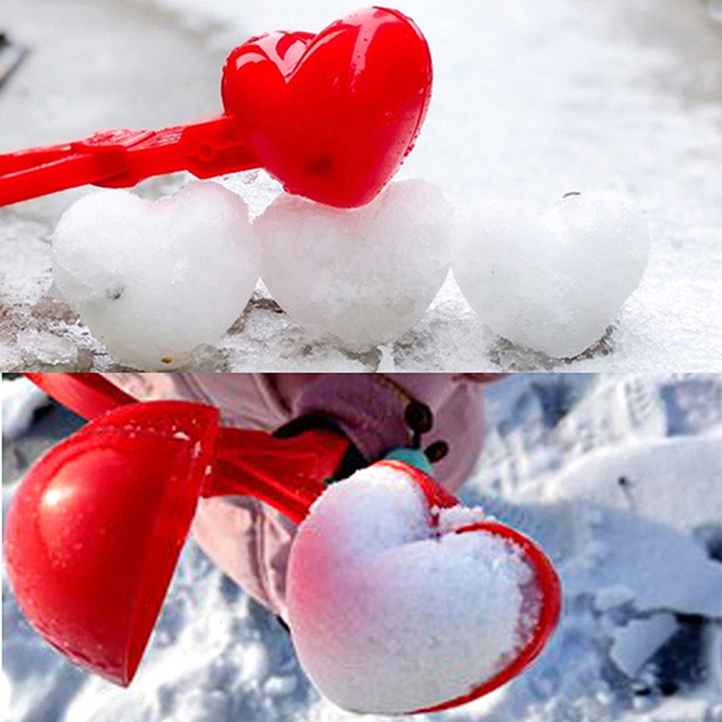 Heart Shaped Snowball Maker Clip Winter Sand Ball Mold Clamp Kids