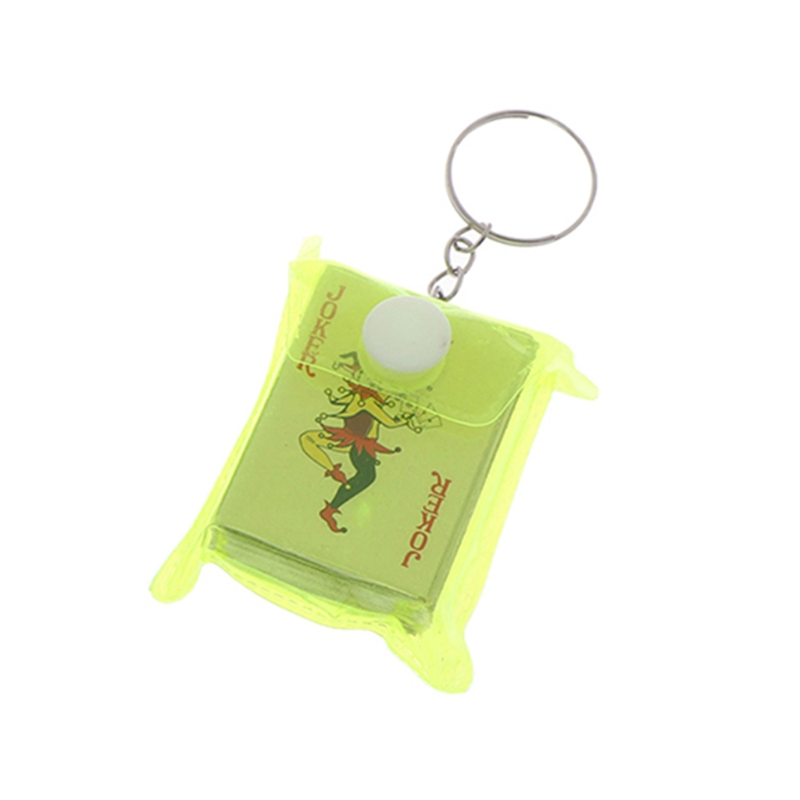 【Beiver Jewelry Store】Funny Mini Playing Card Keychain Paper Craft Gift Solitaire Prank Fun Small Board Game Toy for Creative G. 