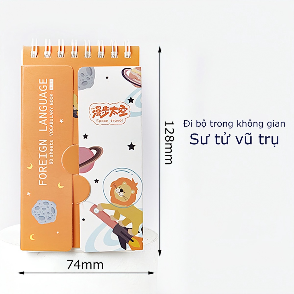 Sổ từ vựng A6 120 trang bìa vở học từ mới ngoại ngữ dễ dàng -Lumbley