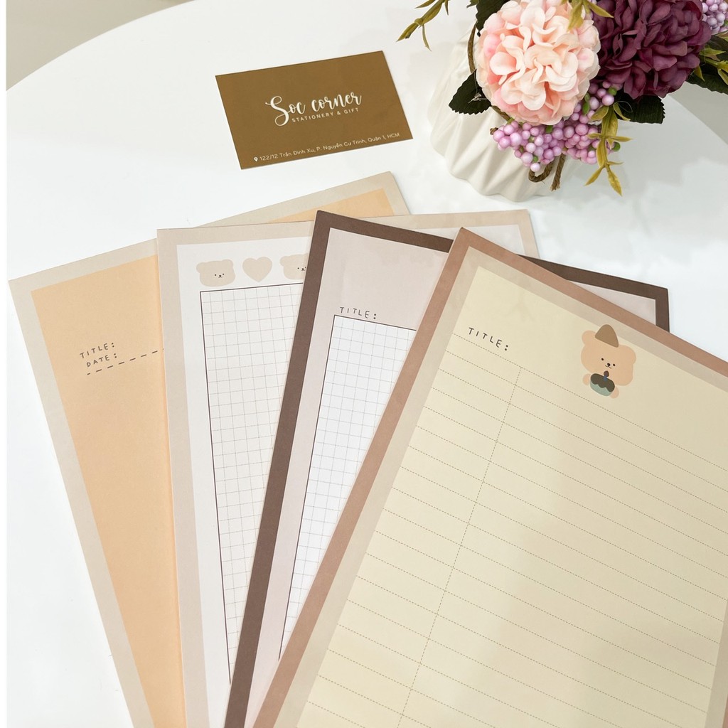 Xấp giấy Note / Ghi chú size B5 Nấu nâu