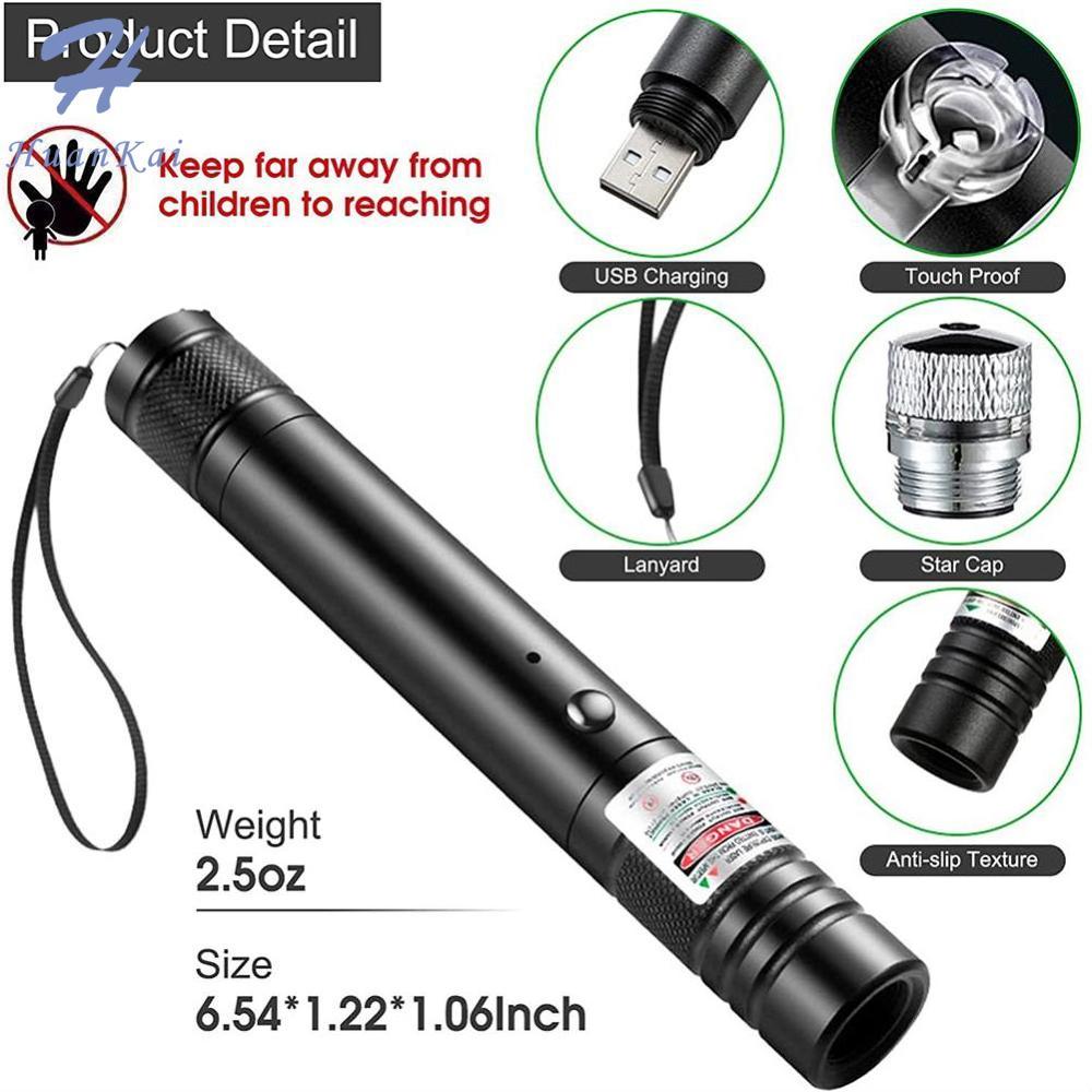 HK 10000m USB Charging Laser Torch Green Laser Pointer High Powerful Dot Single Starry Burning Match