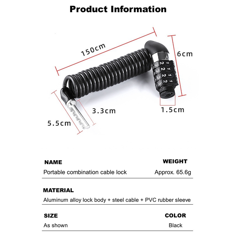 Bicycle Lock Security Code 4 Digits Lock Anti-Theft Combination Code Security Bicycle Bicycle Accessories (2Pcs)