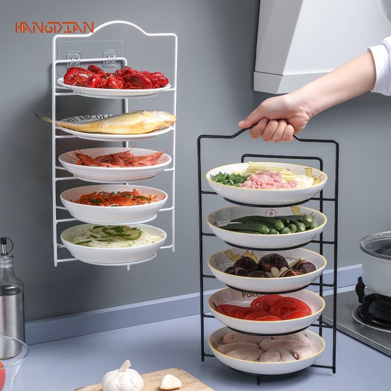 shelf Table shelf Household storage rack Kitchen side dish console mode Portable shelf Wall rack Multi-layer dish preparation rack