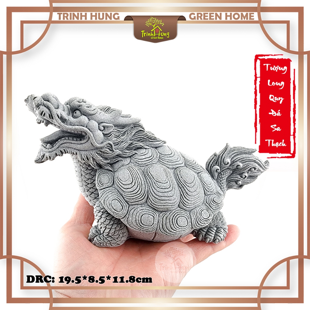 Tượng long quy lớn đá sa thạch - trang trí tiểu cảnh,bán cạn, terrarium,bonsai