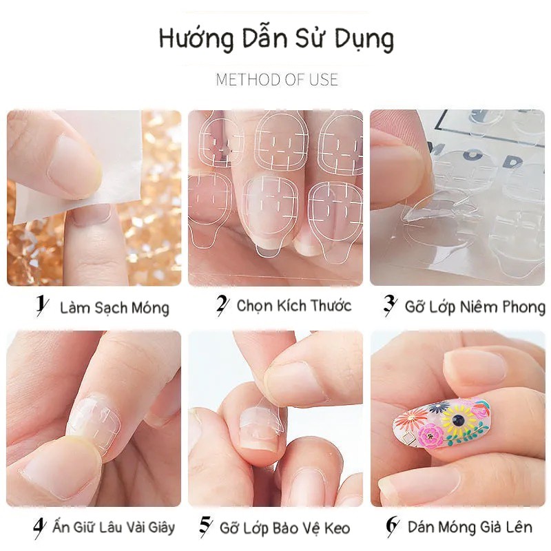 [HCM]Miếng Dán Móng Bộ 24 Miếng Keo Dán Móng Hai Mặt