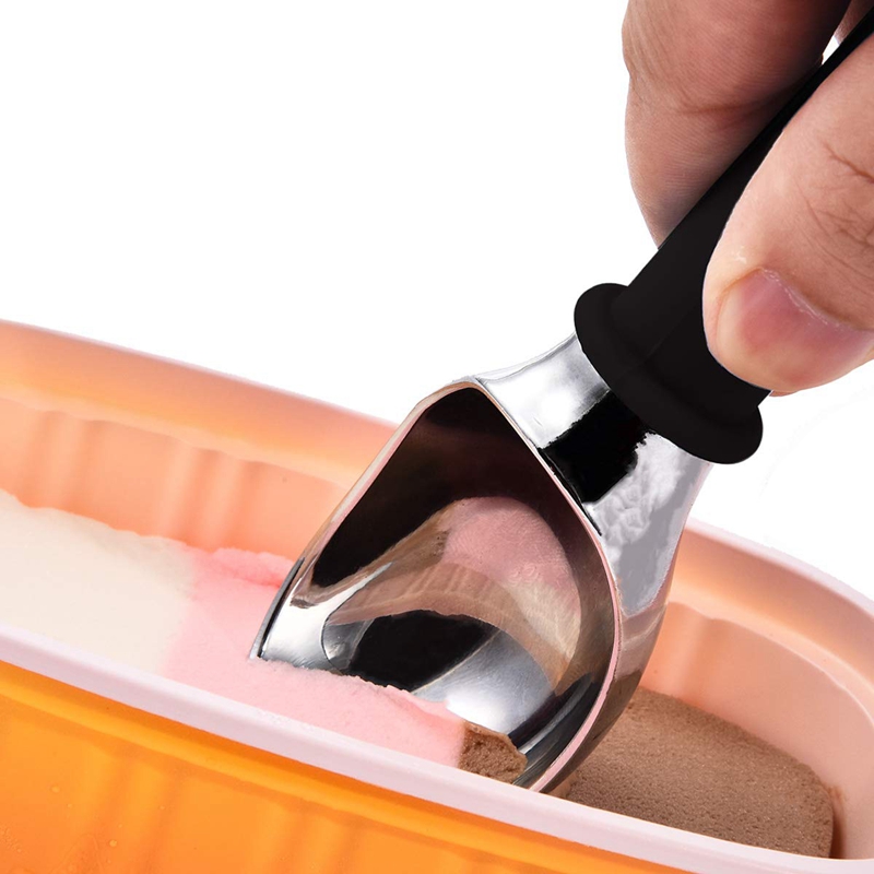 Premium Ice Cream Scoop, Dishwasher Safe with Comfortable Handle, Heavy Duty Durable Design, Professional Kitchen Tool for Stuffing, Cookie Dough, Sorbet Black