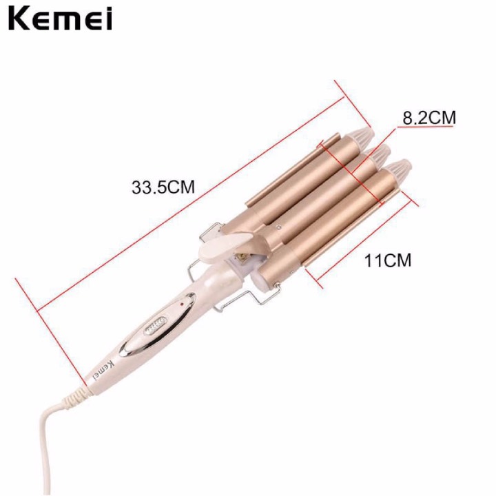 (HCM) MÁY BẤM TÓC GỢN SÓNG 3 TRỤC KEMEI 1010