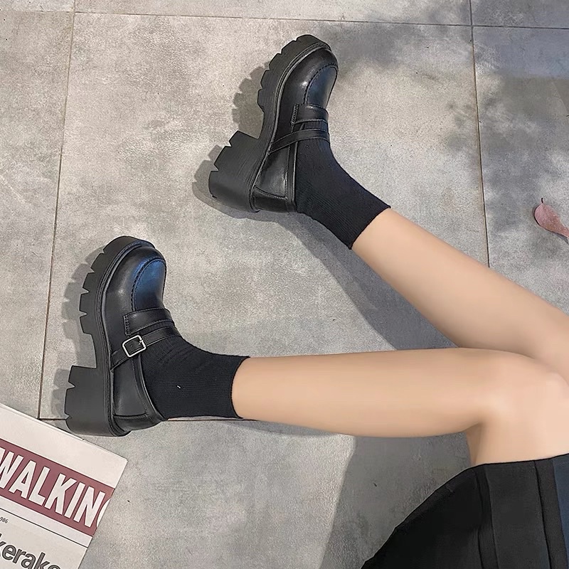 giày cổ thấp  nữ đế 5cm quai cài cạnh
