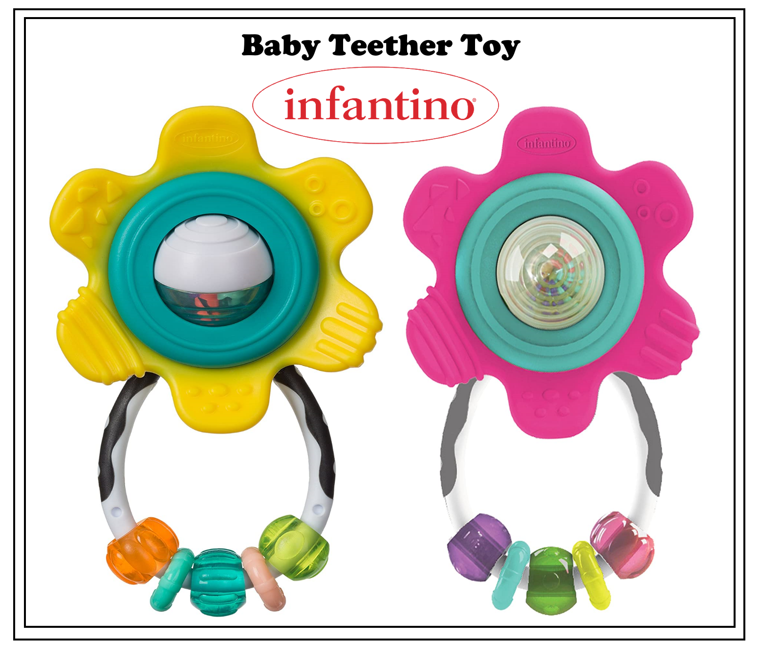 Infantino Good bite Spin Rattle Teether Spin Teethe Gummy Baby