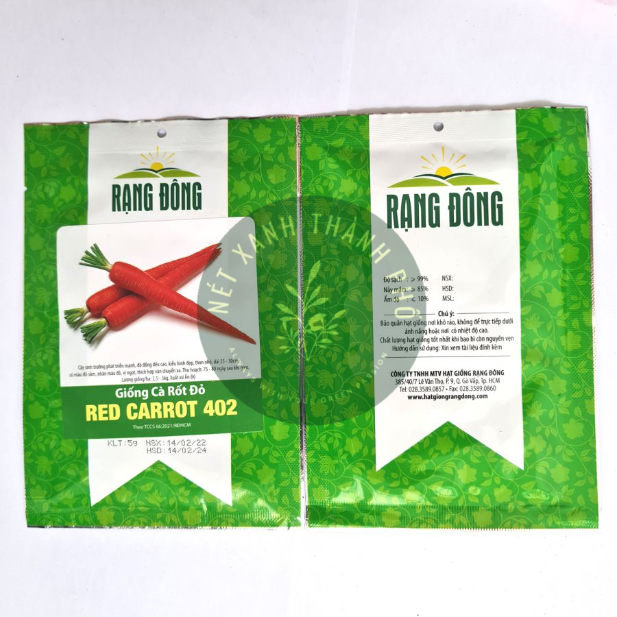 Hạt giống cà rốt đỏ, 5gr