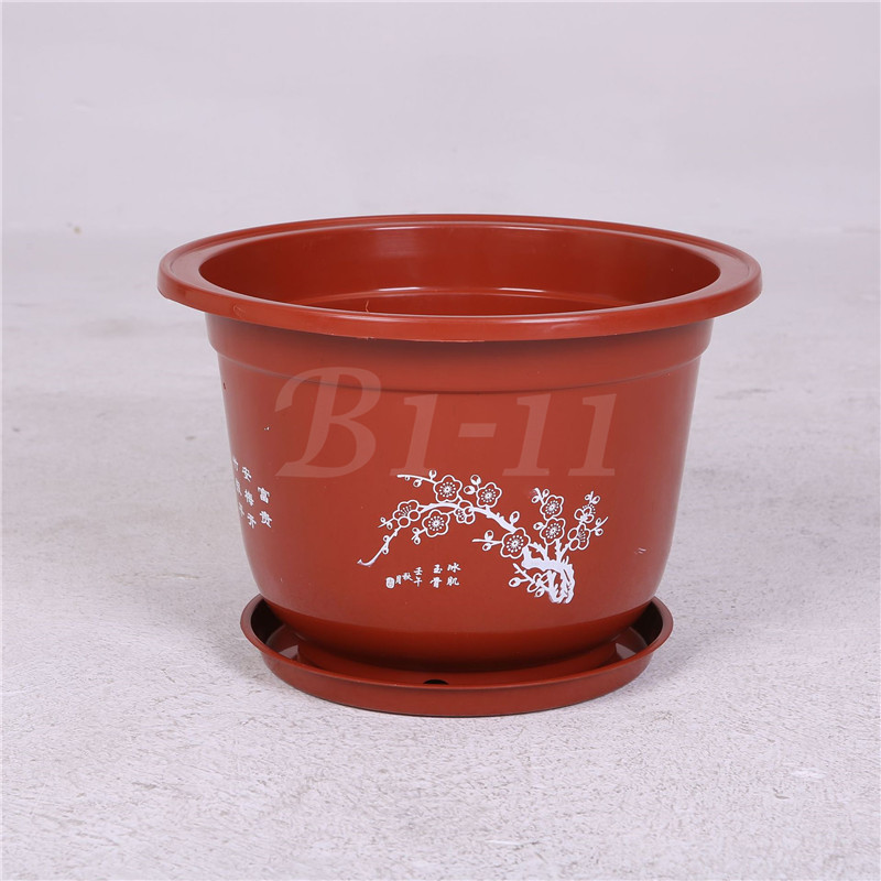 Flower Pot With Tray Nursery Plant Plastic Big Flowerpot Planters