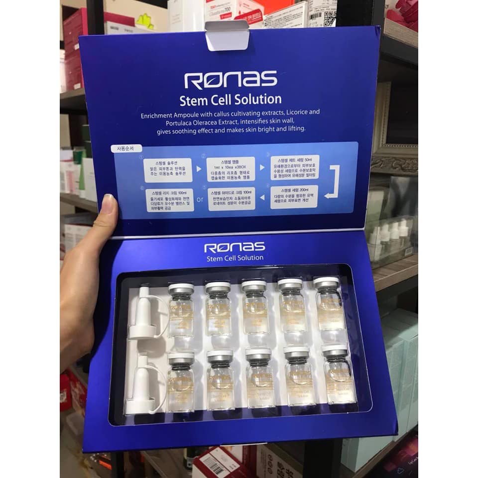 Tế bào gốc Ronas dưỡng phục hồi da (Hộp 10 lọ)