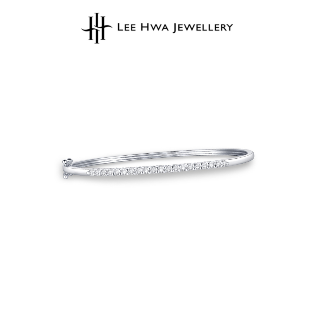 Lee Hwa Jewellery Classic Half Tennis Diamond Bangle Lazada Singapore