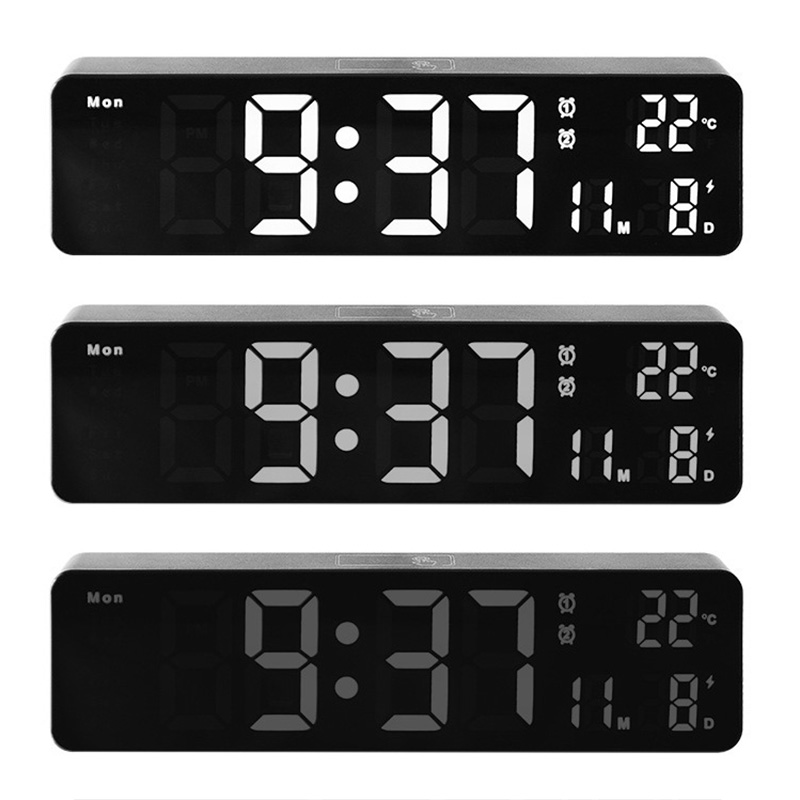 Clock 10-inch simple multi-function wall clock LED clock mute travel time multi-group alarm clock
