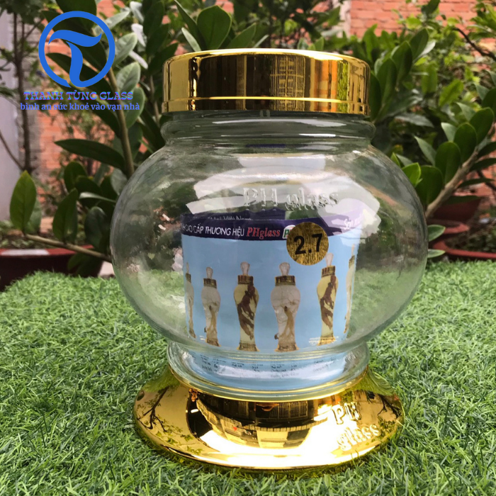 Bình ngâm Tửu sâm thủy tinh 2.7 lít ( sâm phú hờa )