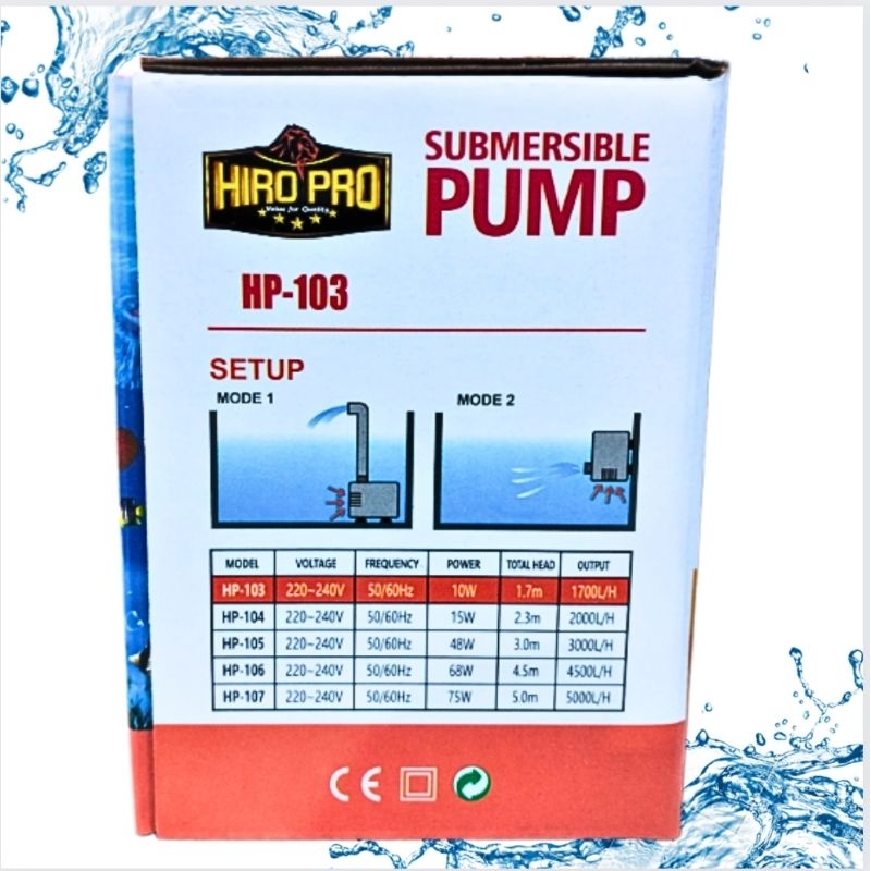 HIRO PRO HP 103 Pompa aquarium kolam Koi HIDROPONIK