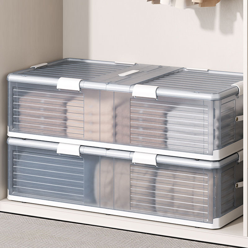 Folding storage cabinet under the bed, flat household storage box with wheels, drawer-type thickening storage box, compression storage box