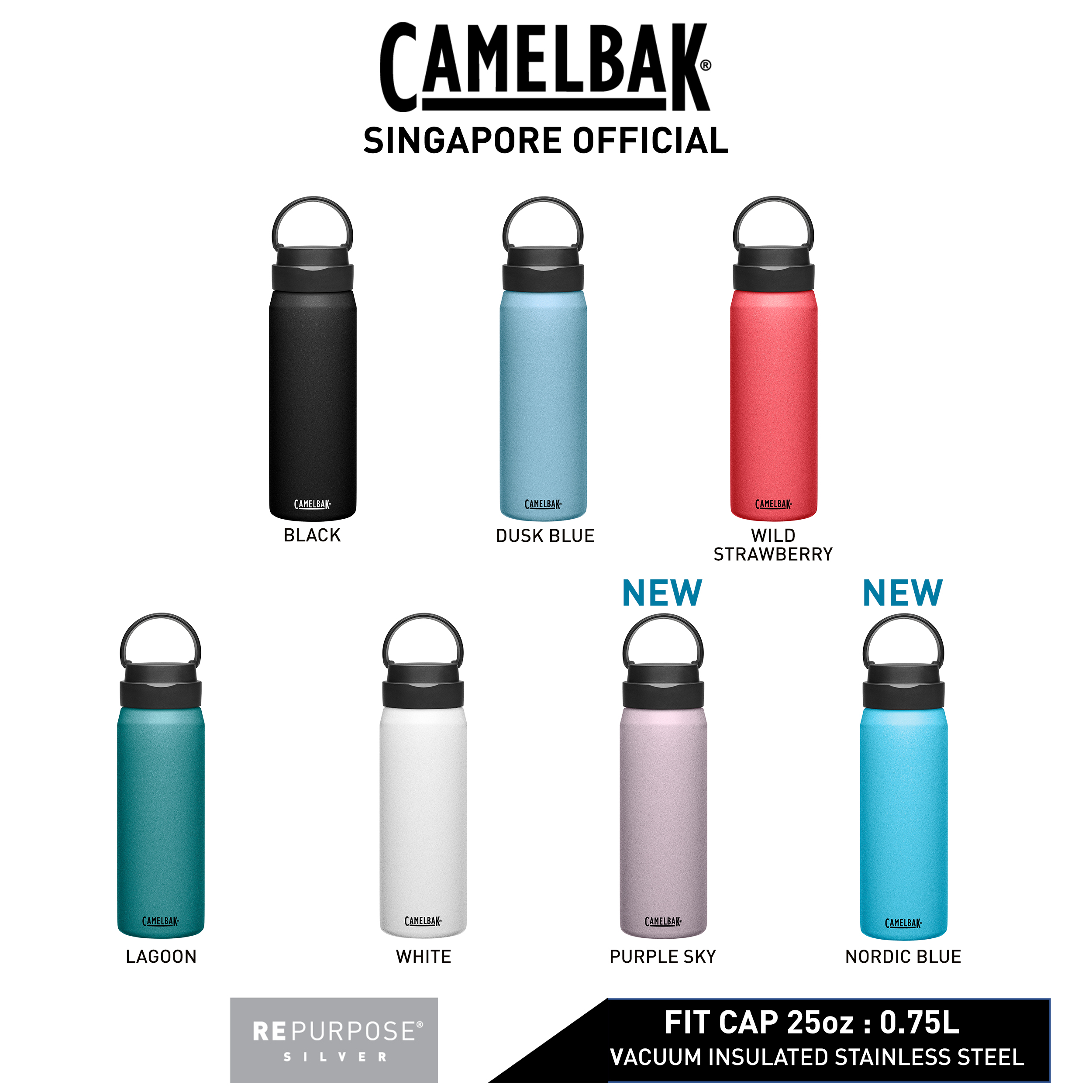 CamelBak Fit Cap Insulated Stainless Steel Water Bottle with
