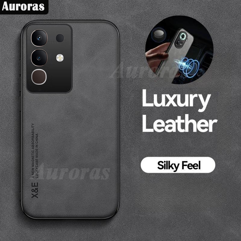 For VIVO T4X Phone case Shockproof Scrub Matte Suction Ring Soft Edge Silicone Frame Hard Clear Back Cover For Vivo T4X 5G Cover casing HP