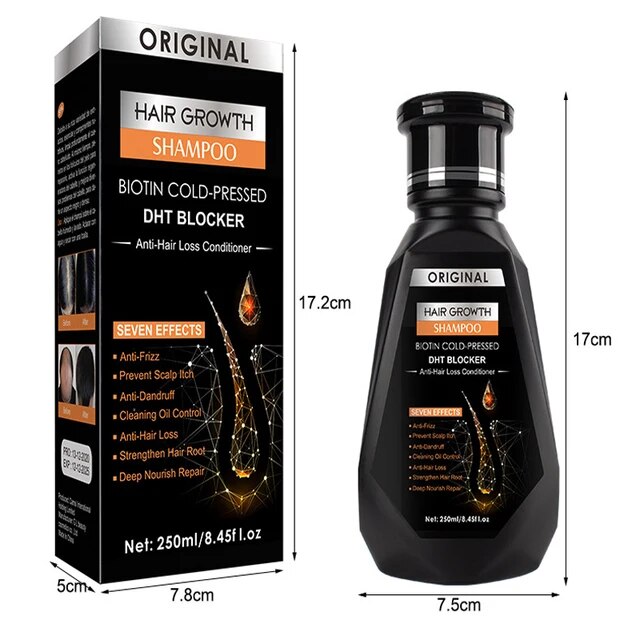 Hair Growth Essential Biotin Cold-Pressed Dht Blocker And Hair Growth Shampoo Anti-Hair Loss Conditioner.