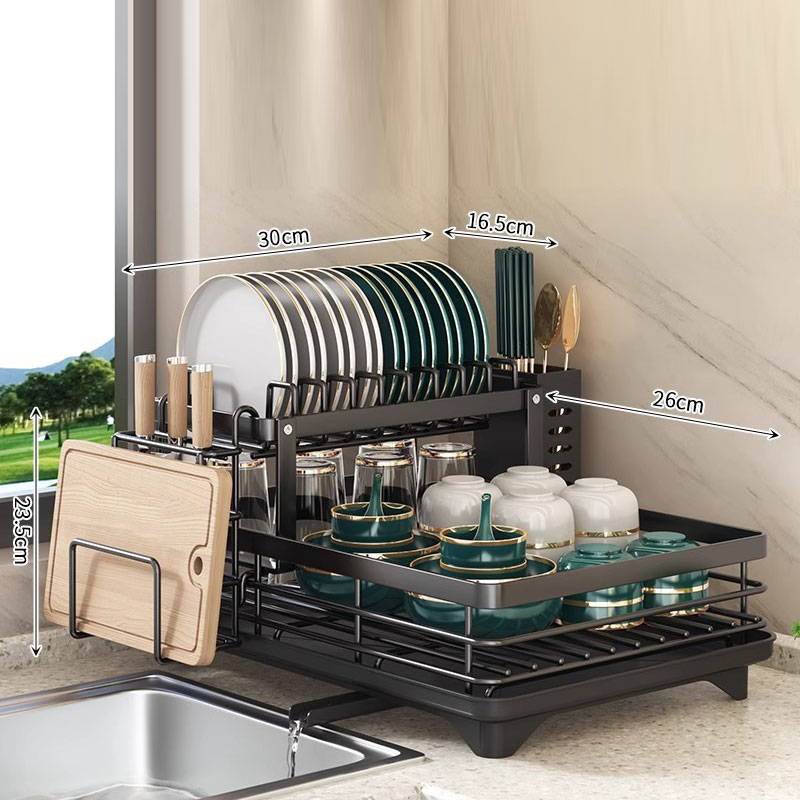 Simple kitchen rack countertop bowl plate rack household drain rack new narrow small storage dish rack