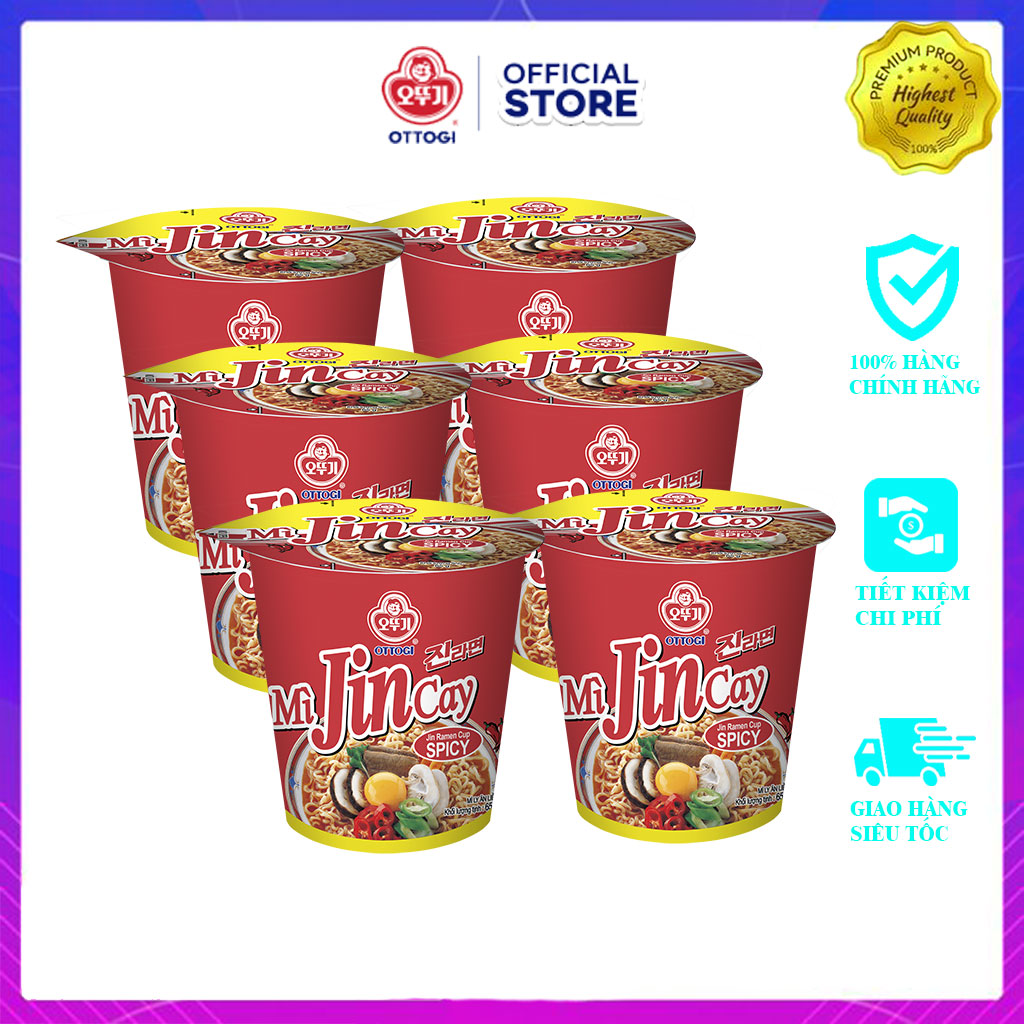 Combo 6 Ly Mì Jin Cay Ottogi 65gx6