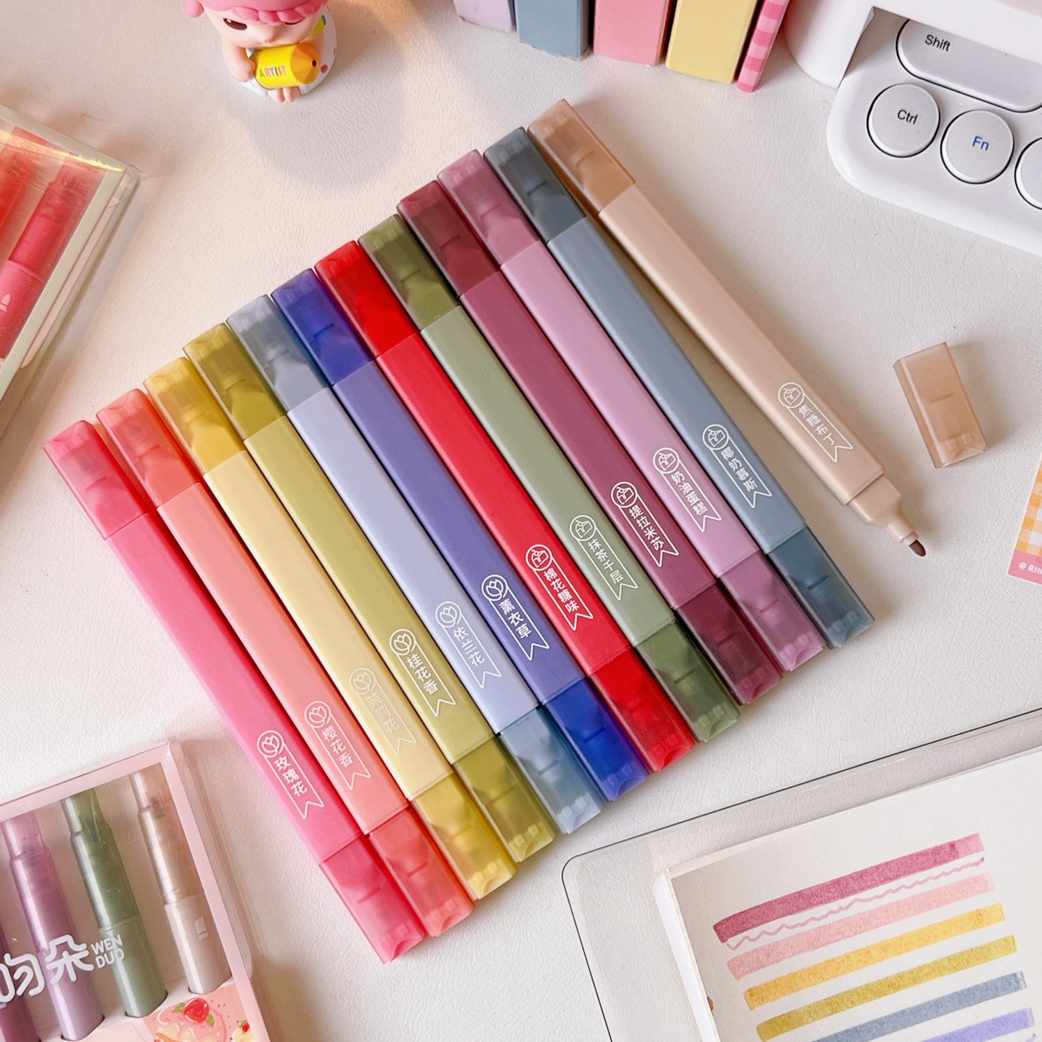 (6 pcs/hộp) Set 6 bút dạ quang, bút đánh dấu, highlight