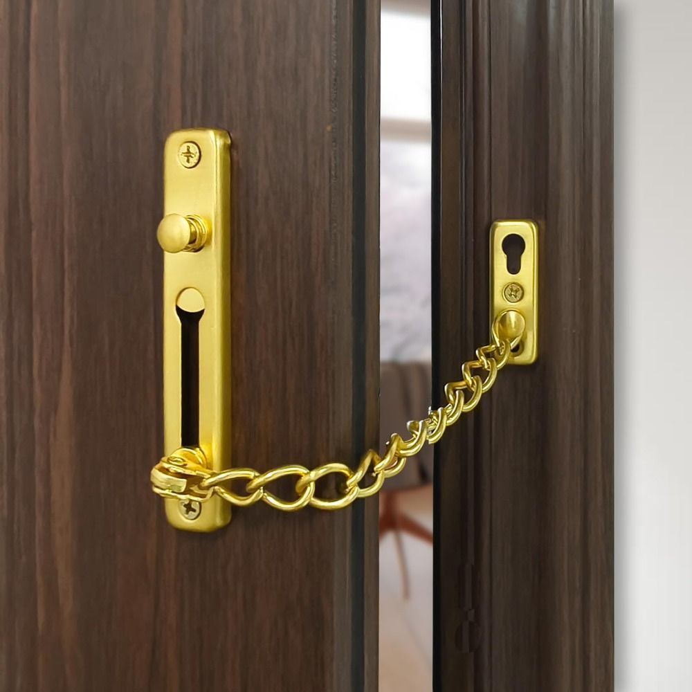 Chain Lock Guard Simplicity Bold Chain Door Chain Lock Guard Against Theft No-drill Anti ...