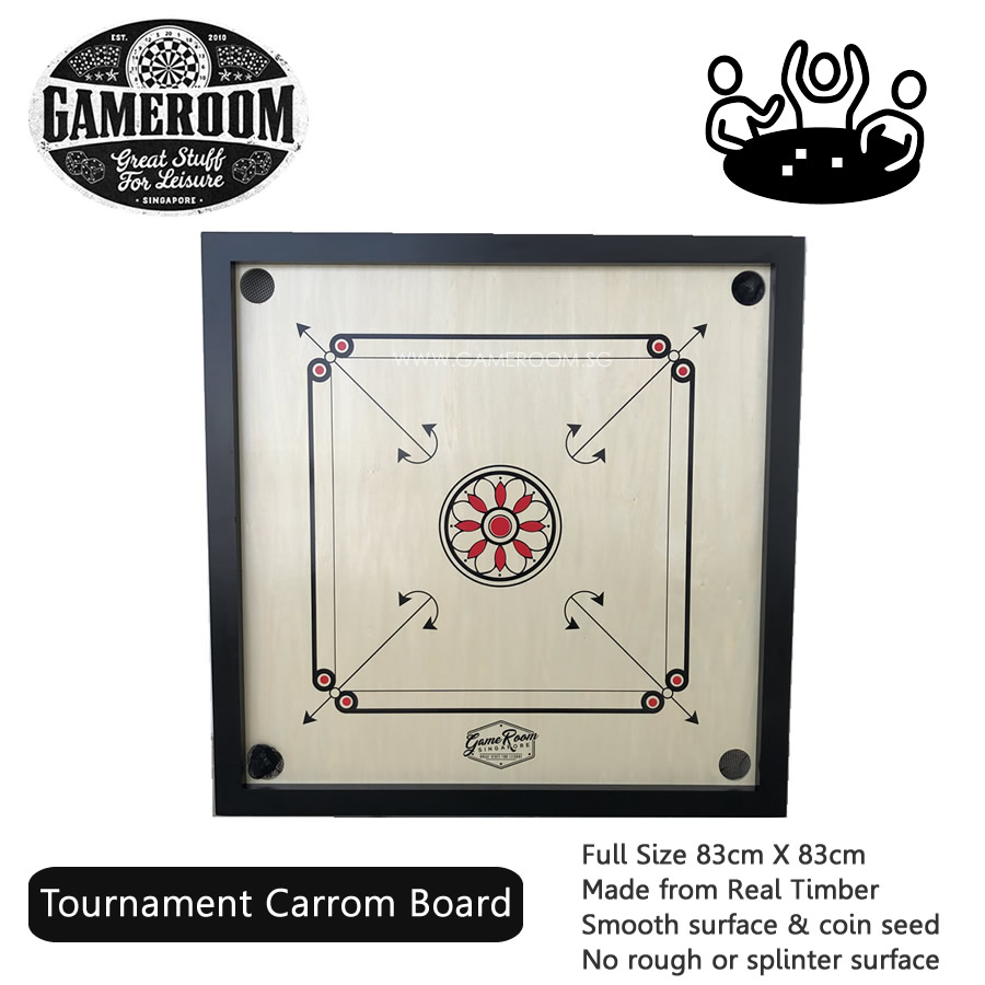 Carrom Board Game Large PREMIUM QUALITY Size 83cm x 83cm With Striker and Coins 