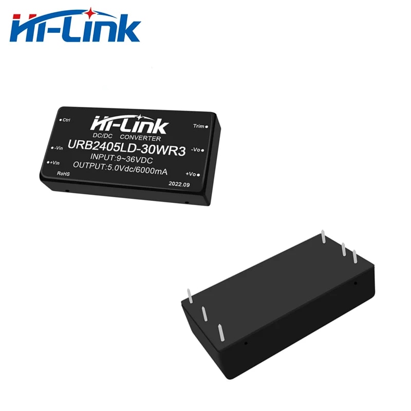 【Free Returns】 Hi-Link 5v 6a Output Dc Dc Step Down Converter 9-36v Input Urb2405ld-30wr3 91% Efficiency Isolated Dcdc Power Supply Module