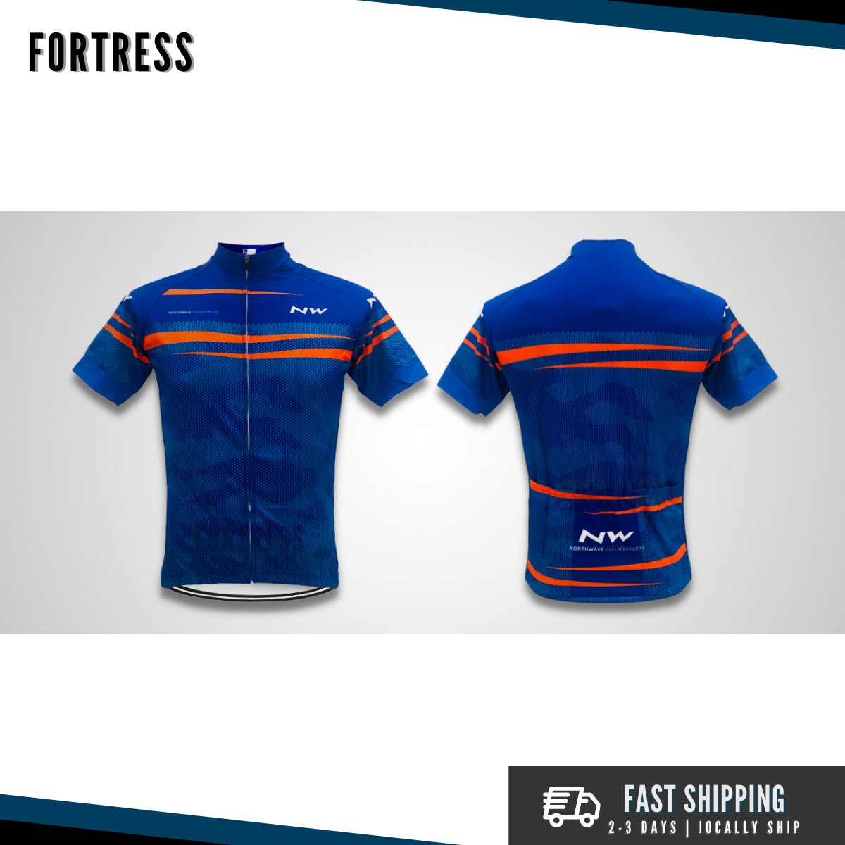 Fortress Bicycle MTB Powerband Drifit Cycling Top Full Zipper Jersey 3