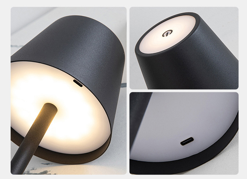 LED Simple Modern Hardware Decoration Tall Table Lamp Bedroom Bedside Touch Switch USB Charging Night Light