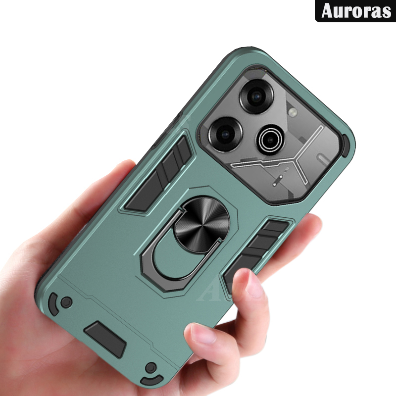 Phone cover For Tecno Pova 6 Pro case Shockproof Armor Stand with Holder Car adsorb Ring case shell For Tecno Pova 6Pro Cases Housing