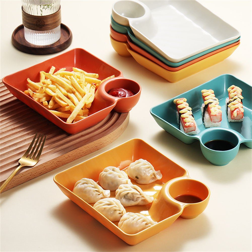 Dessert Tray Square Japanese Tableware Household Tableware Kitchen Accessories Tray Sauce Dish Dumpling Plate Serving Plate#tray*1