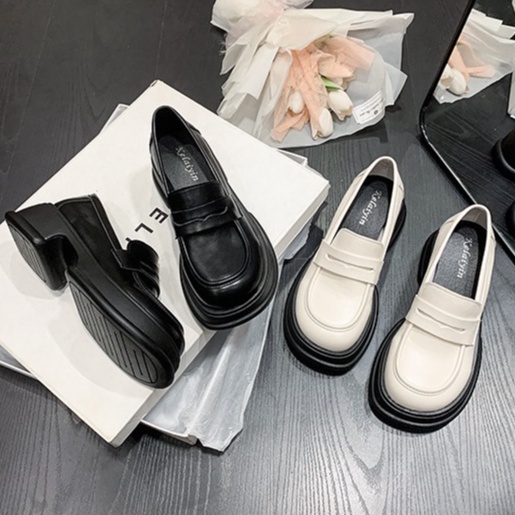 Vshoes giày búp bê nữ đế xuồng plo da mềm cao cấp