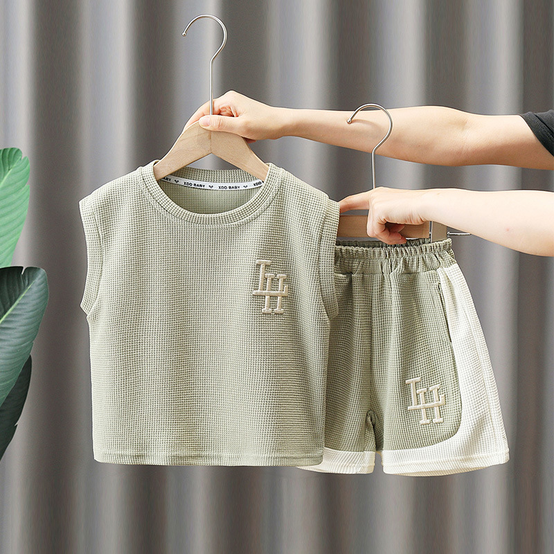 JOYNCLEON Bộ vest cho trẻ em trai, bộ quần short hai mảnh mới cho trẻ em không tay