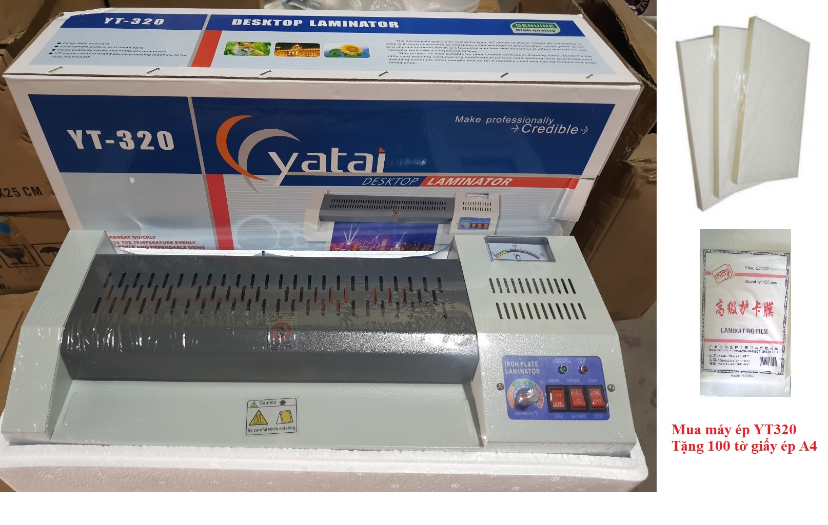 Máy ép YT320 khổ A3,4,5,6 ( Tặng 100 tờ giấy ép a4 )
