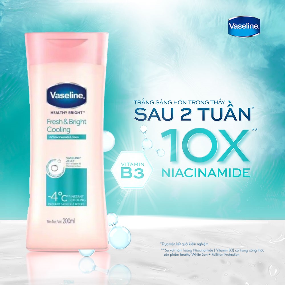 Sữa Dưỡng Thể Vaseline 10X lần Niacinamide Giúp Da Sáng Khỏe Căng Mịn