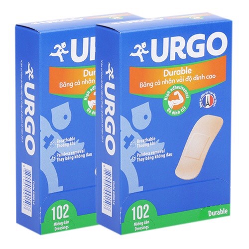BĂNG CÁ NHÂN URGO DURABLE VẢI ĐỤC HỘP 102 MIẾNG