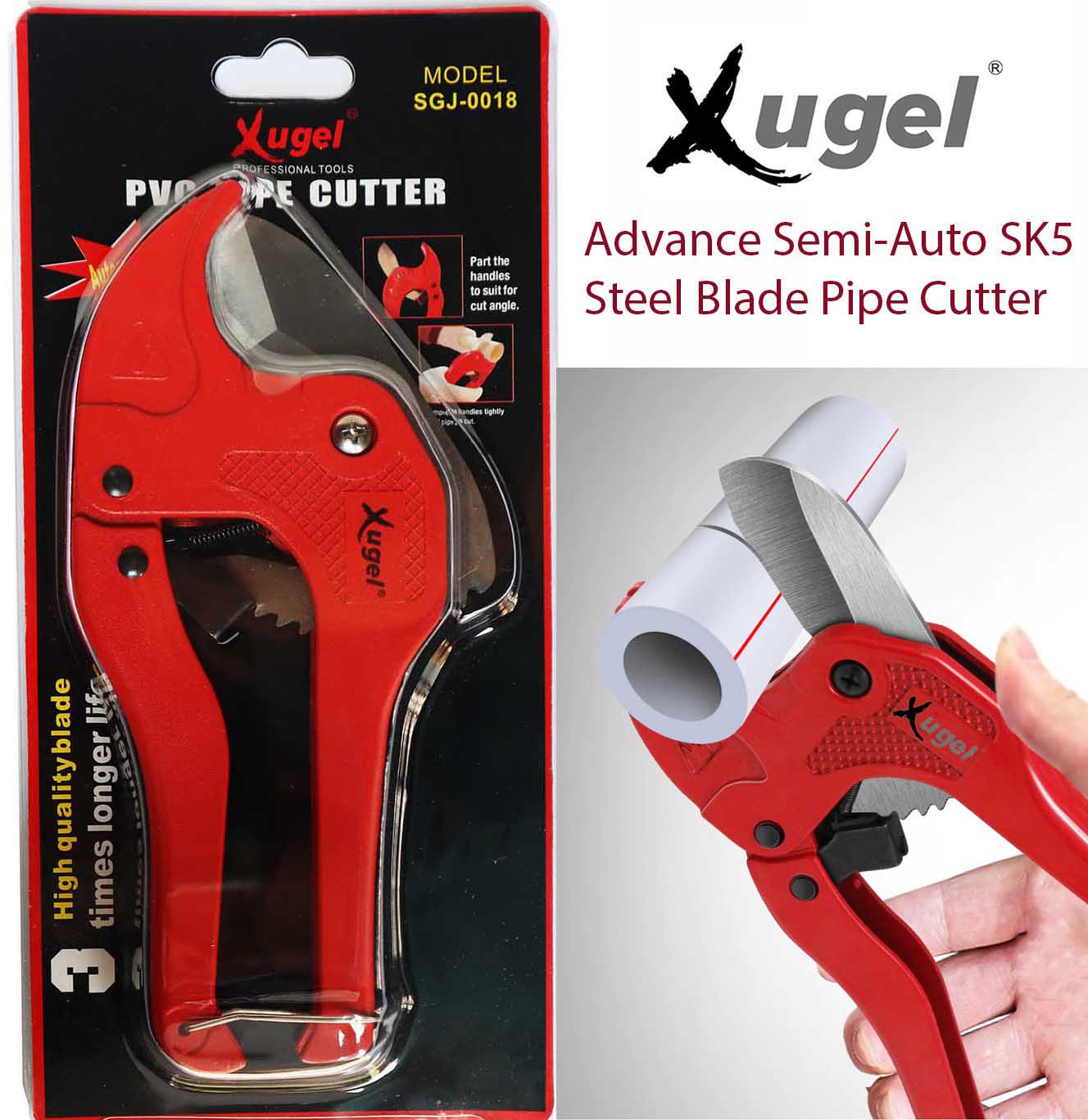 Xugel Semi Auto Pipe Cutter PVC Pipe and Poly Pipe Cutter 42mm SK5