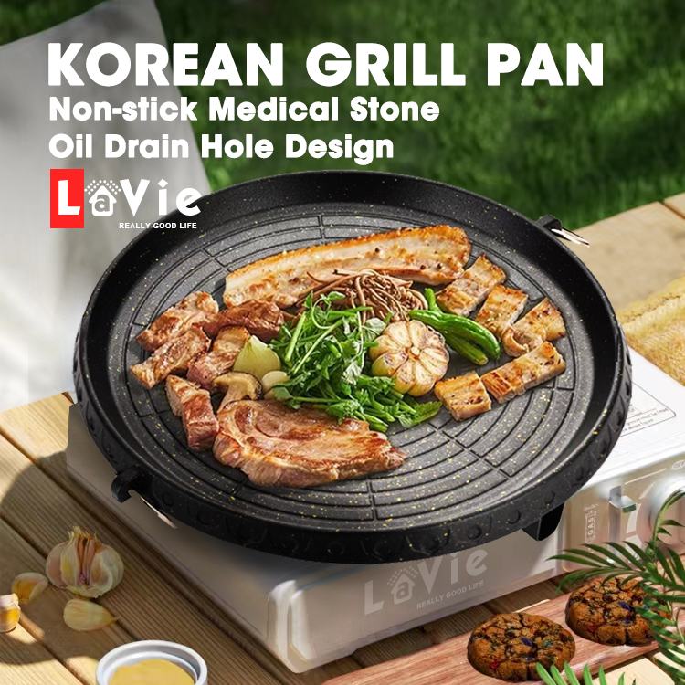 LaVie High Quality Korean Samgyeopsal Samgyupsal Stove Top Grill Pan
