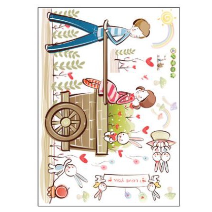Decal dán tường hoa màu tím My Love is Sticker Tranh Dán Tường XL8262- Decal dán tường cây xanh ,Decal dán tường hoa lá