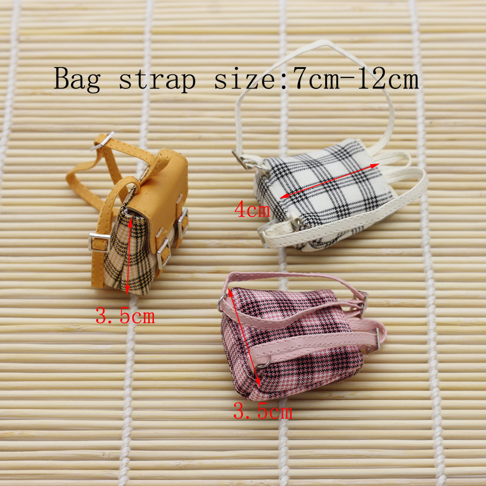 SF Labubu Doll Plaid Backpack Bag Dolls Accessories For BJD Toys. 