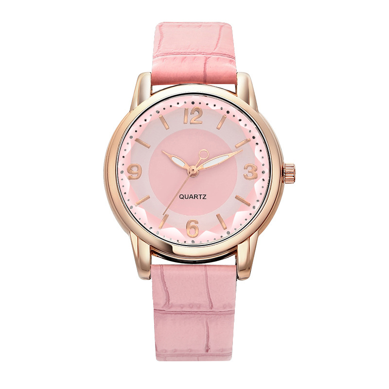 【Factory Store】Creative Double Color Dial Women's Quartz Watch with Leather Strap - A Stylish and Sophisticated Choice for Students and Professionals.