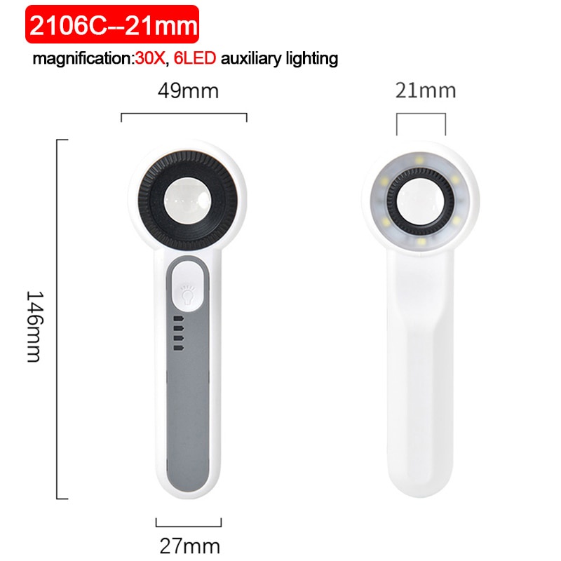 Kính lúp cầm tay 5x 6x 11x 12x 3 chế độ có đèn led dùng để sửa chữa / đọc sách