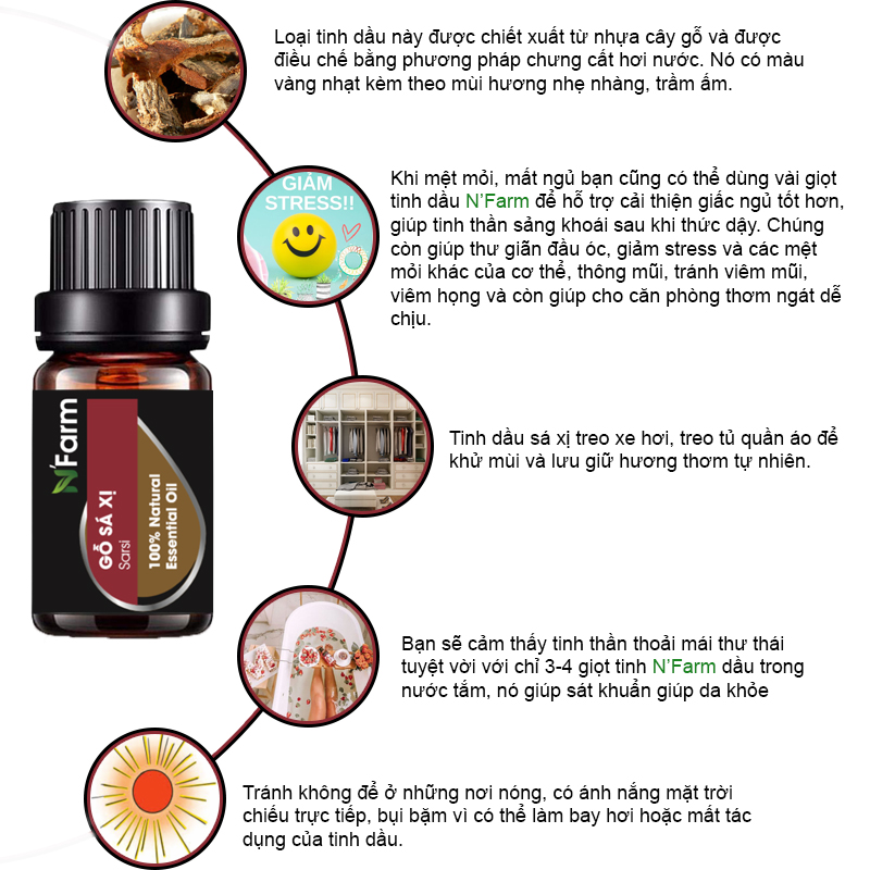 Tinh Dầu Gỗ Sá Xị N'farm 50ml
