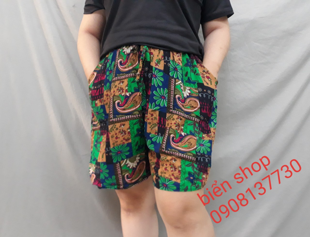 Quần đùi [51- 63 kg], quần đùi lanh vải mát, size 2